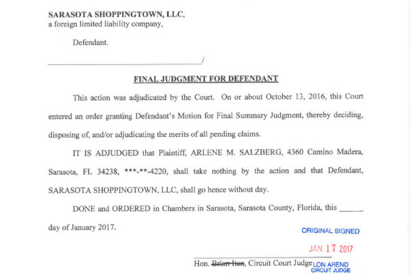Salzberg vs Sarasota Shoppingtown-Final Judgment for Defendant1024_1