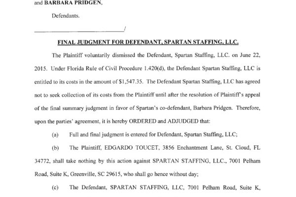 Toucet vs Startan Staffing and Pridgen - Final Judgement1024_1