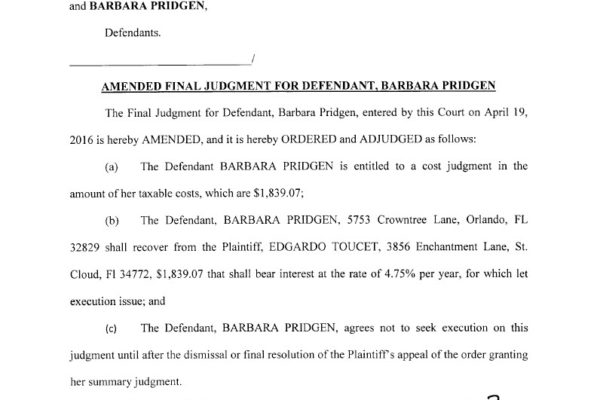 Toucet vs pridgen and Spartan Staffing Final Judgment1024_1